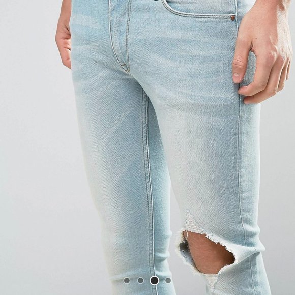 ASOS Extreme Super Skinny Jeans | Single Distressed Leg - Picture 2 of 10